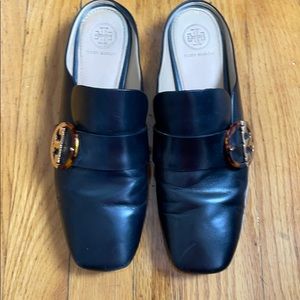 Tory Burch Sidney Loafer Slide Mule Sz 7.5 Black